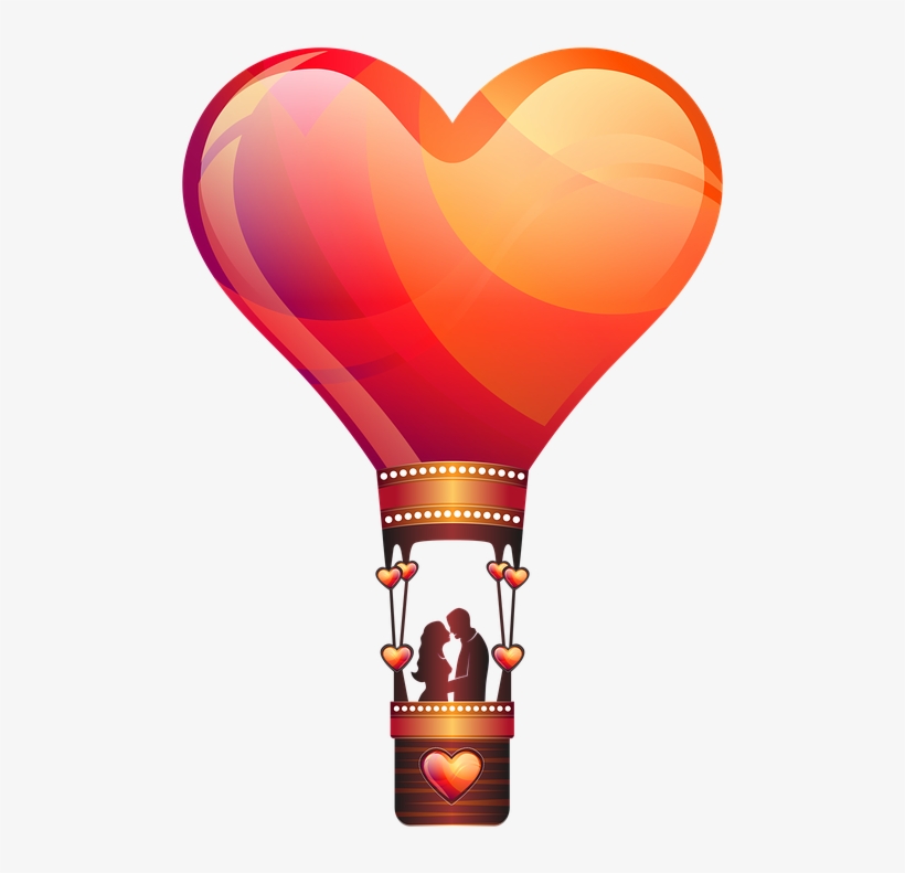 Heat Clipart Couple Heart - Air Balloon Love Png, transparent png #3640190