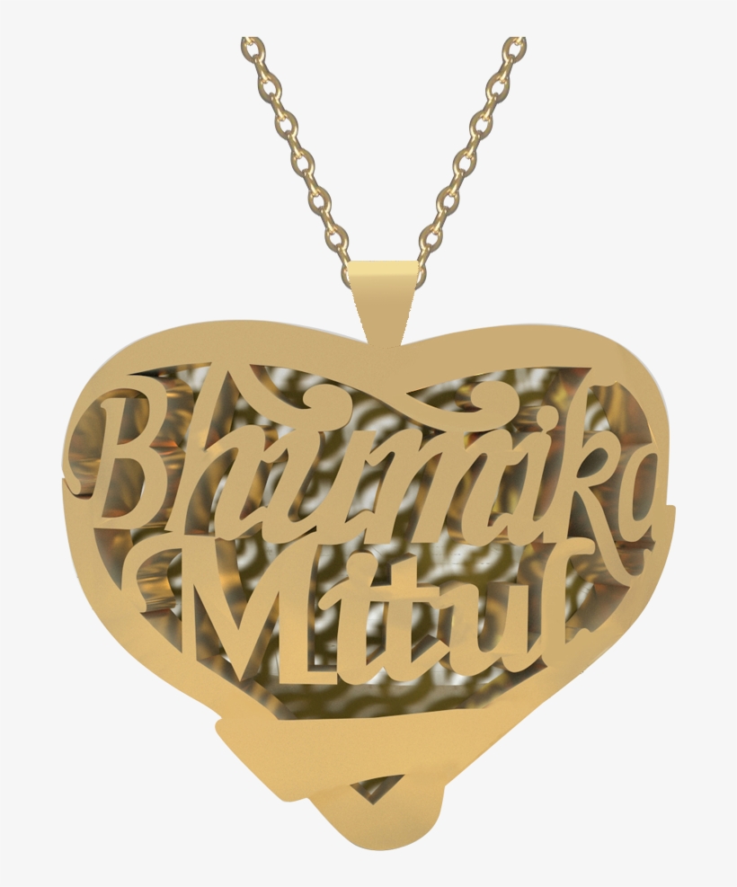 Buy Exceptional Personalized Couple Heart Name Necklace - Necklace, transparent png #3640254