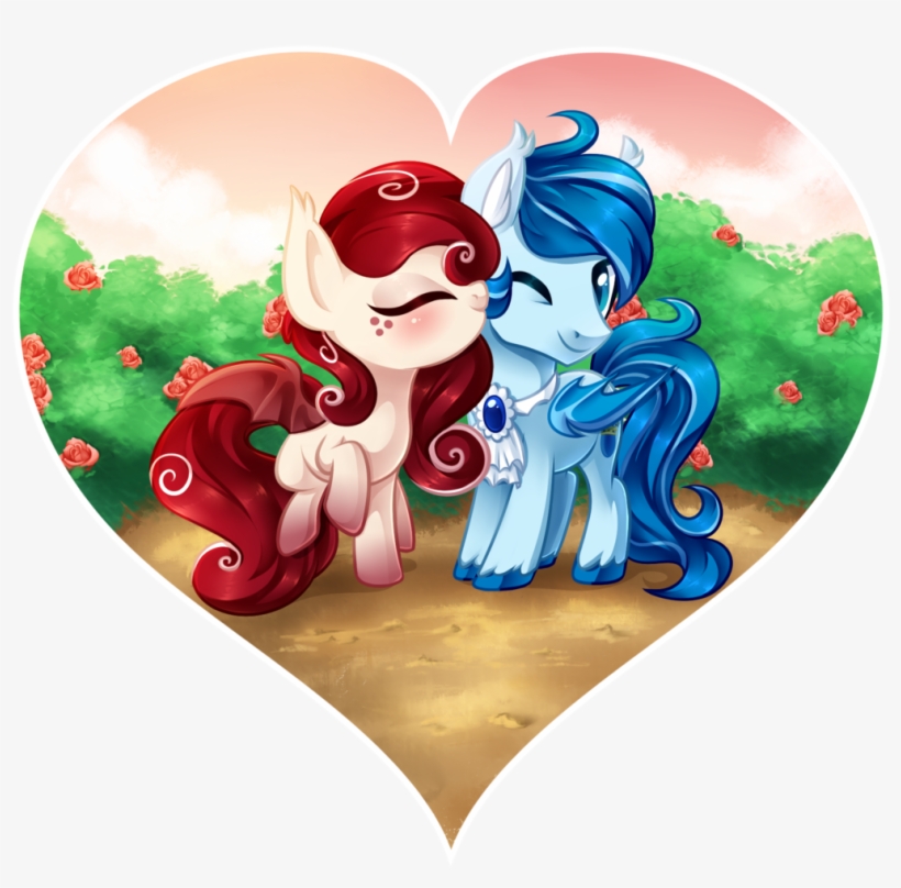 Xnighteddashx, Bat Pony, Blushing, Couple, Cute, Female, - Cartoon, transparent png #3640486