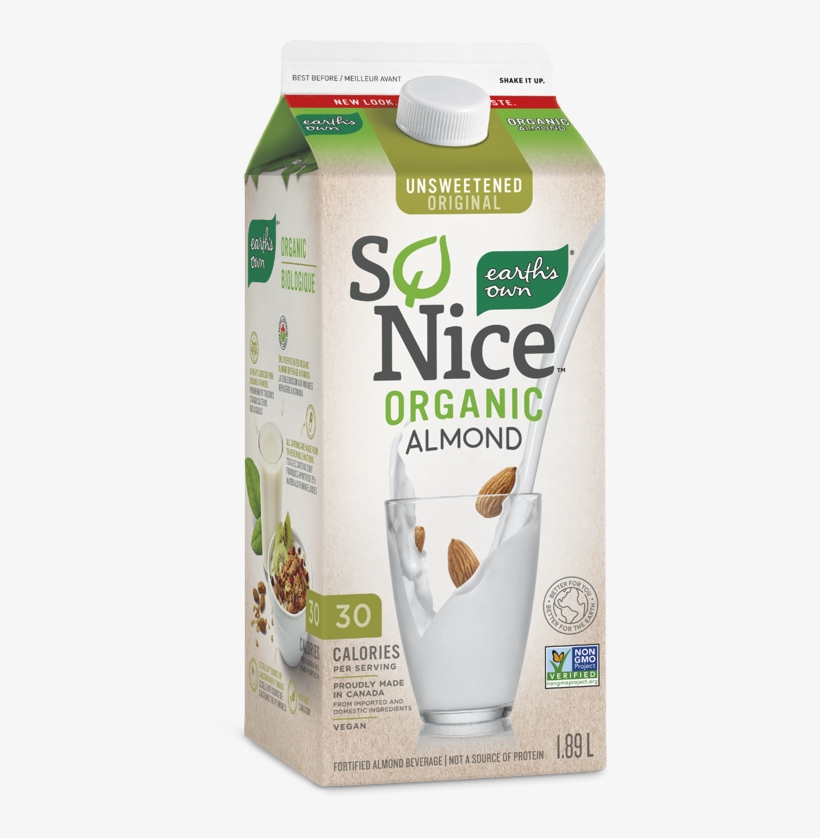So Nice Almond Milk Unsweetened, transparent png #3641435