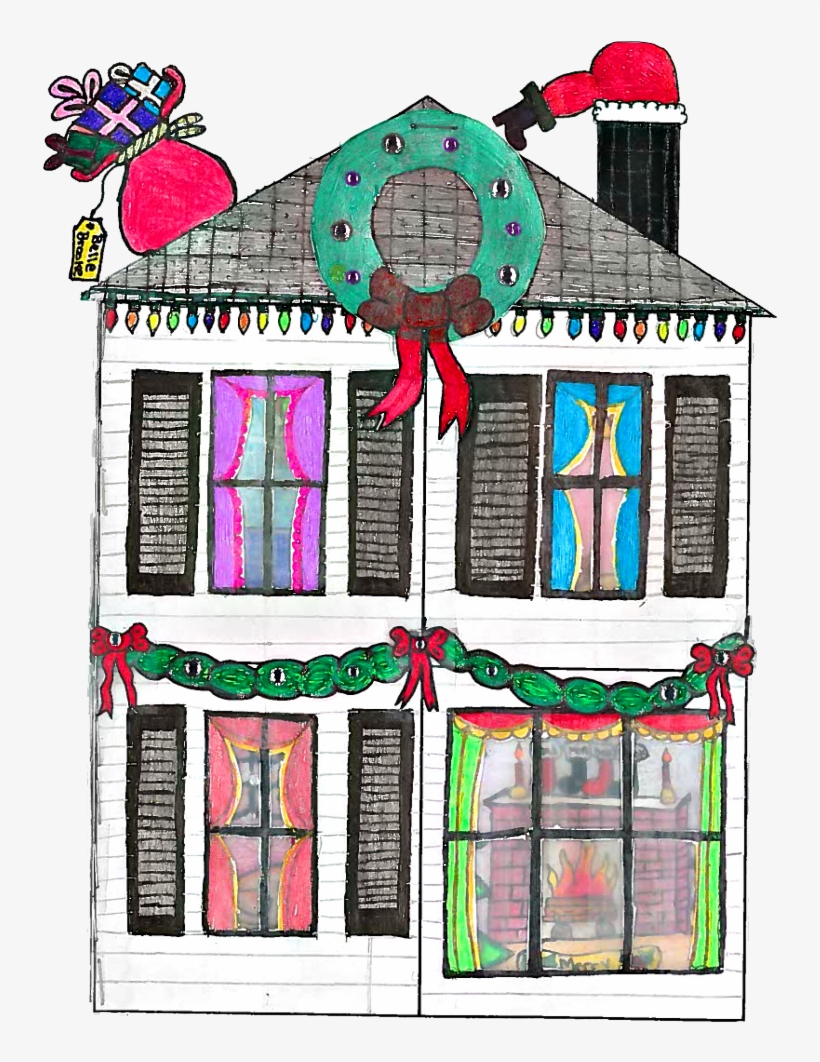 Christmas Decorated House - House, transparent png #3641772