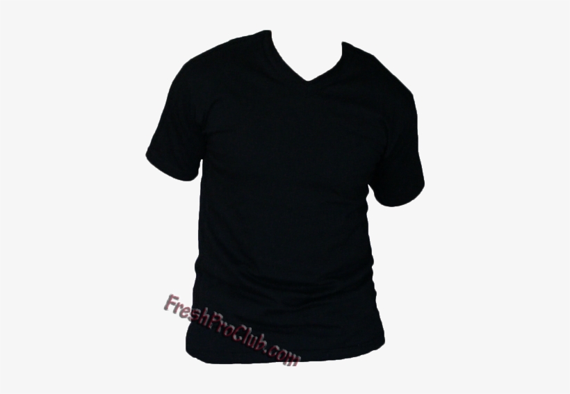 Black V Neck T Shirt - T-shirt, transparent png #3641799