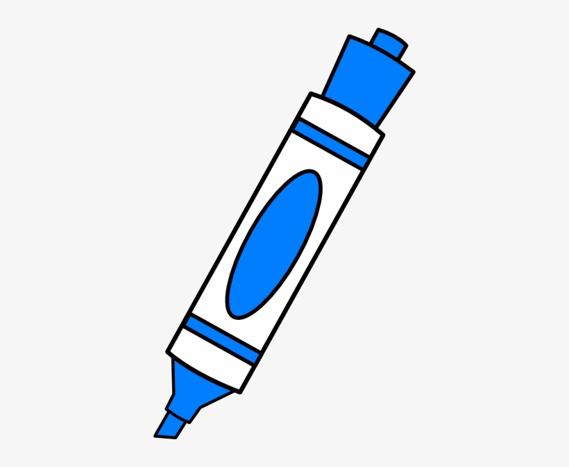 Blue Color Marker Clip Art - Dry Erase Marker Clipart, transparent png #3642048