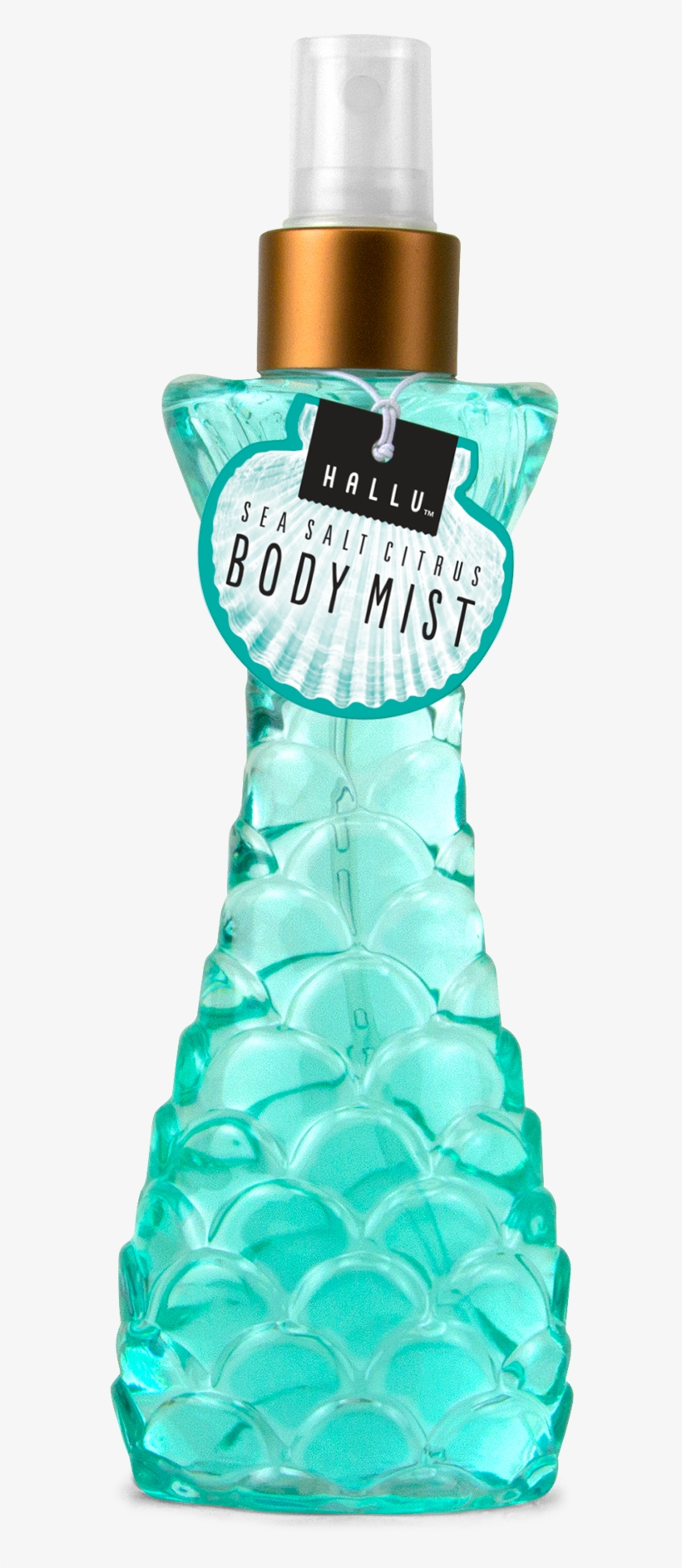 Hallu Mermaid Fragrance Mist, Sea Salt Citrus Scent, - Hallu Body Mist, transparent png #3642073