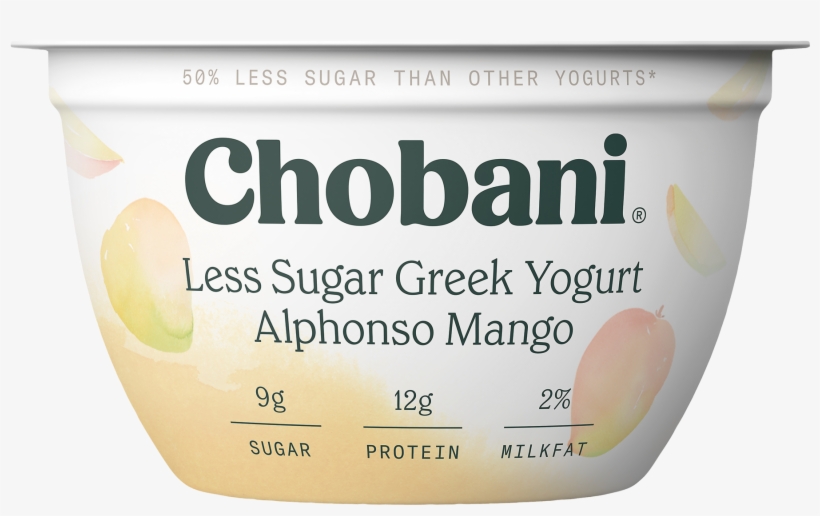 Chobani, Less Sugar Greek Alphonso Mango Low Fat Greek - Chobani Hint Of Flavor, transparent png #3643201