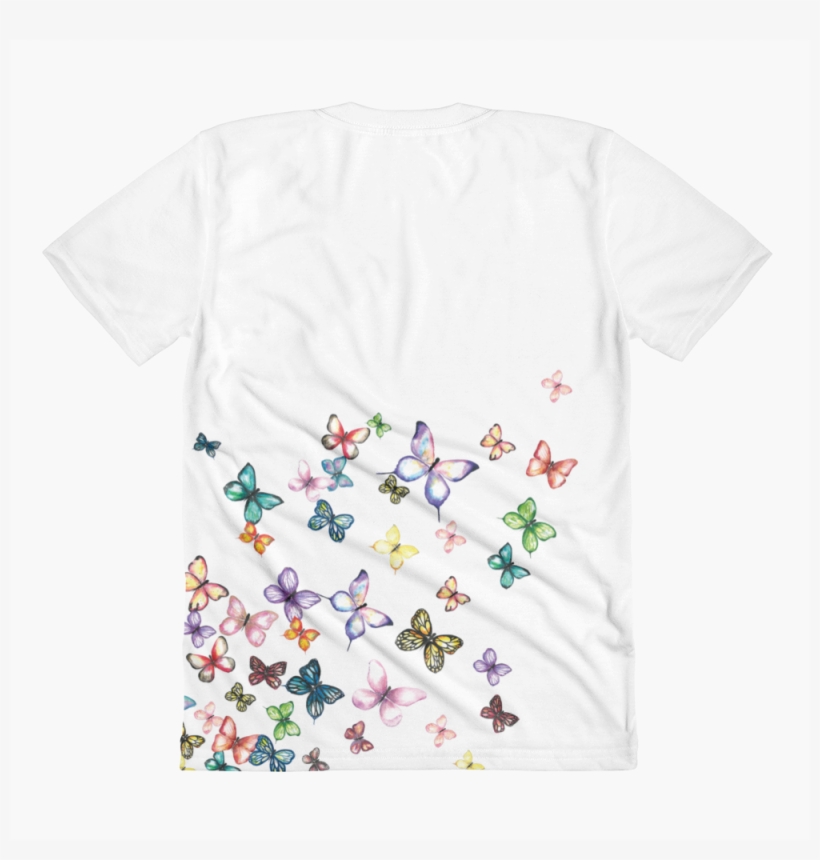 Butterfly Swarm Sublimation Women's Crew Neck T-shirt - Papilio, transparent png #3643385