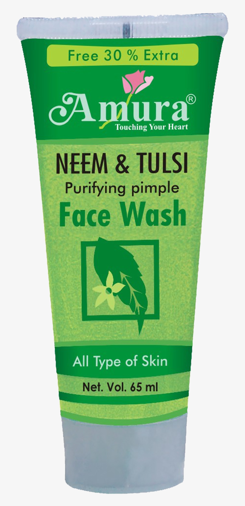 Amura Neem & Tulsi Face Wash 65ml - Crocodile, transparent png #3643523