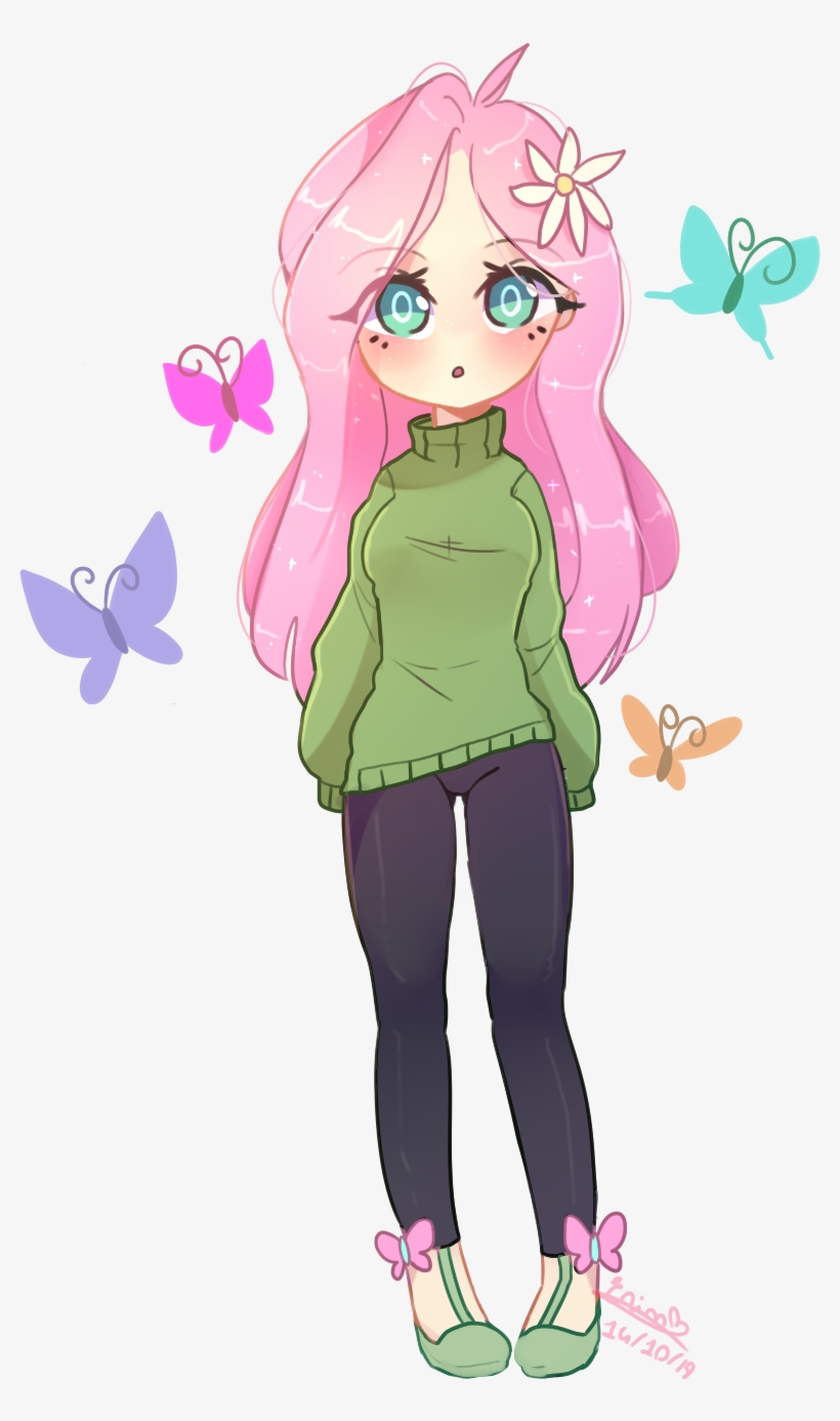 Emily-826, Butterfly, Chibi, Clothes, Fluttershy, Human, - Filename, transparent png #3643744