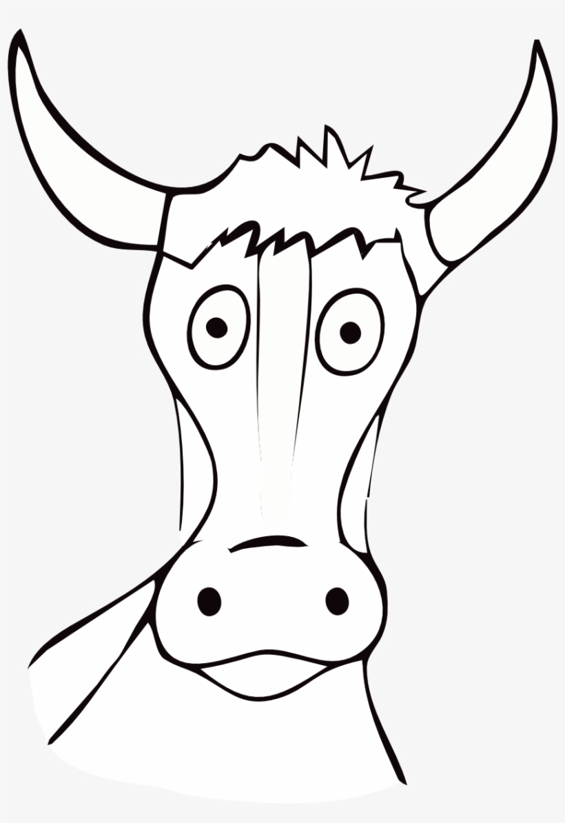 Cow Farbe Drawn Cow Art Sheet Page Black White Line - Cattle, transparent png #3643993