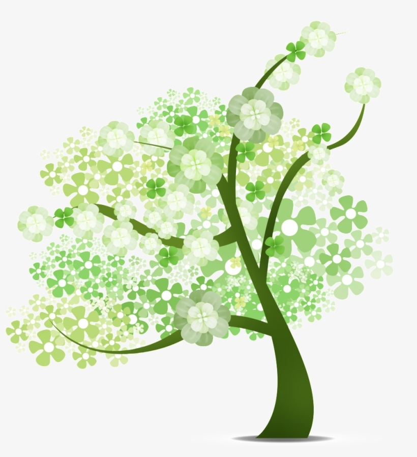 Hand Painted Cartoon Trees Beautiful Png - Cartoon, transparent png #3644034