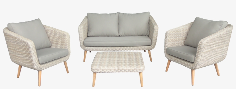 Vermont / Grey Eucalyptus Wood Wicker Sofa - Furniture, transparent png #3644826