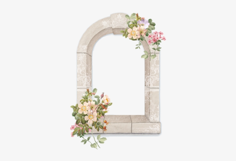 Cadres Et Bordures - Window With Flowers Png, transparent png #3645312