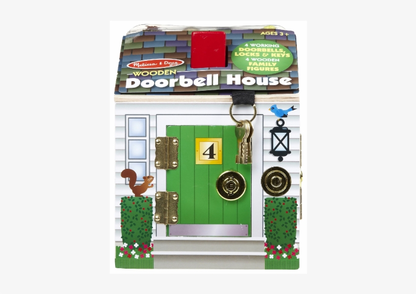 Md0030 Deluxe Wooden Doorbell House - Melissa & Doug - Doorbell House, transparent png #3645545