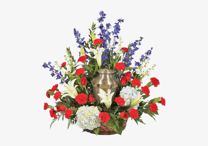 Patriotic Remembrance Basket With Custom - Garden Roses, transparent png #3645856