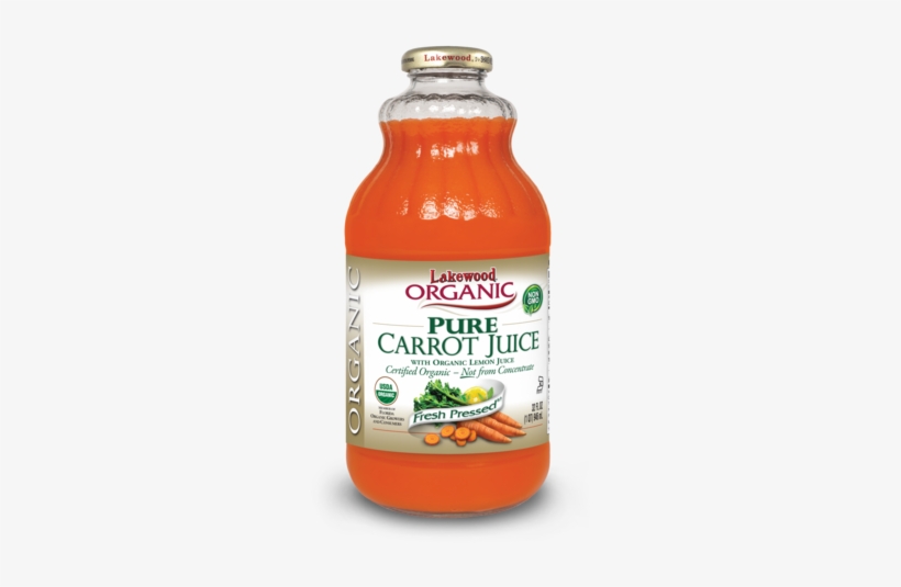 Lakewood Organic Pure Carrot Juice, 32 Ounce - Lakewood - Organic Pure Juice Carrot With Added Organic, transparent png #3646047