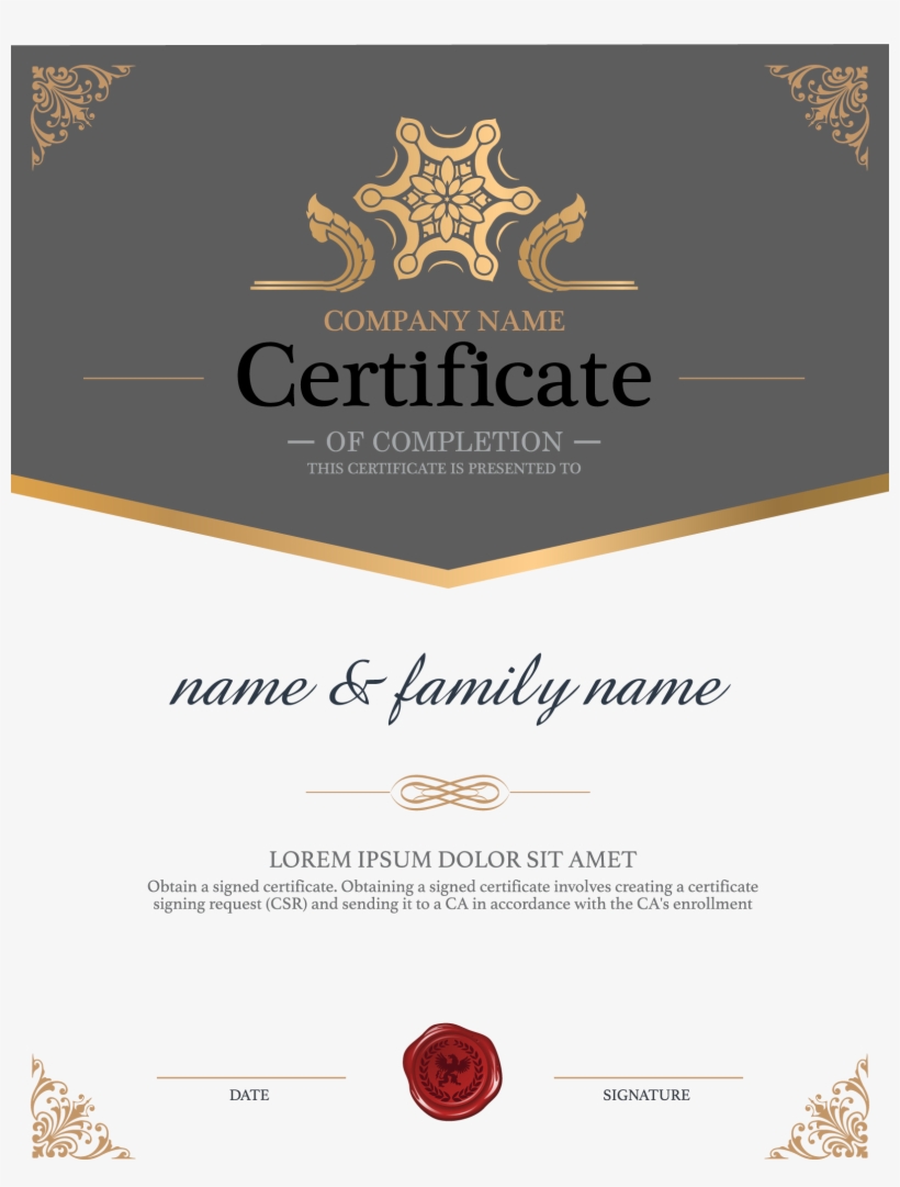 Certificate Background Png - Training Certificate Of Completion Png Template, transparent png #3646264