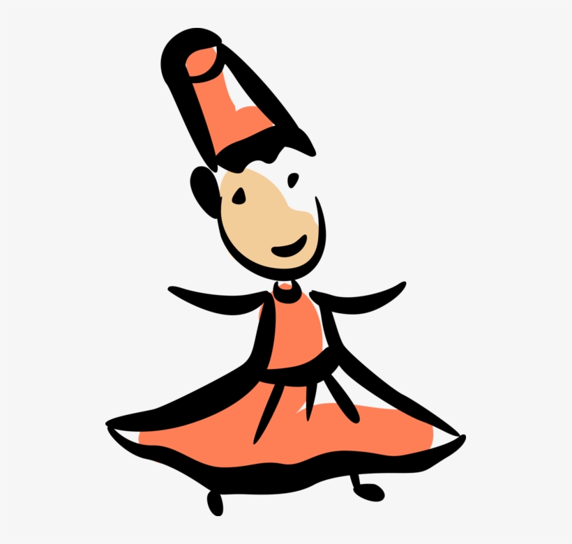 Vector Illustration Of Mawlaw'īyya Sufi Muslim Whirling - Sufism, transparent png #3646583