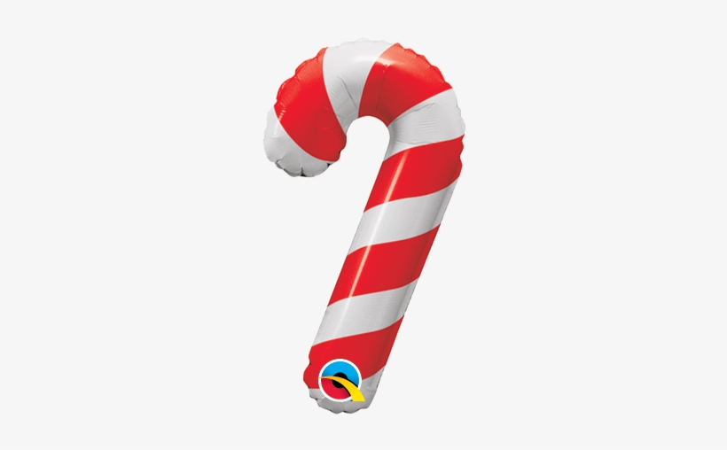 Candy Cane 14" Mini Shape Foil Balloon - Qualatex Candy Cane Balloon, transparent png #3647760
