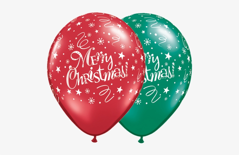 11'' Christmas Message And Swirl Pattern On Red And - Qualatex 11 Inch Latex Balloon - Christmas Festive, transparent png #3647902