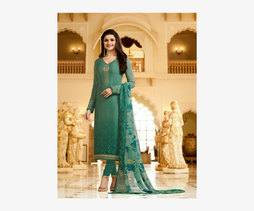 Green Royal Kaseesh Crepe Silkina Designer Salwar Suit - Suit Salwar, transparent png #3648289