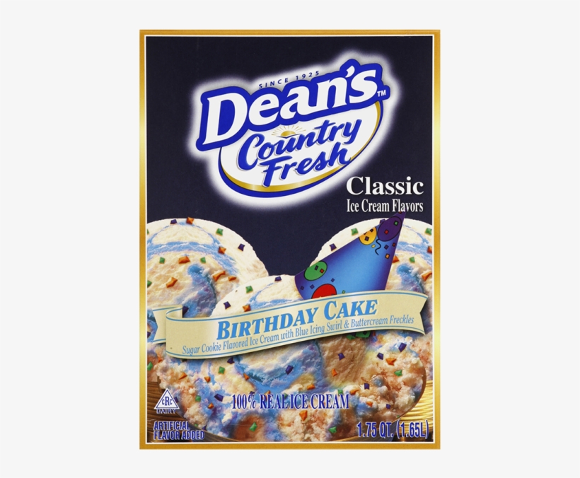 Dean's Country Fresh Classic Birthday Cake Ice Cream - Deans Peppermint Ice Cream, transparent png #3648700