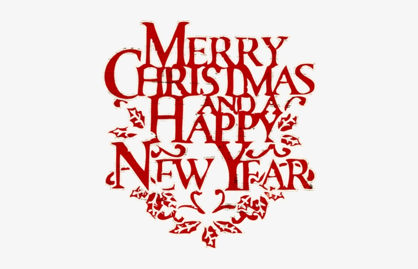 Merry Christmas Words Christmas And - We Wish You A Merry Christmas And Happy New Year Clip, transparent png #3648942