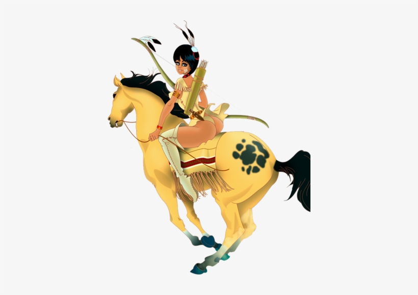 Share This Image - Horse With Indian, transparent png #3648992