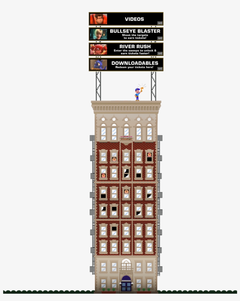 Building Small Menu - Wreck It Ralph Nicelanders Building, transparent png #3649844