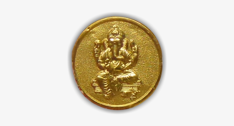 1414491931 - Lord Ganesh Gold Coin, transparent png #3650084
