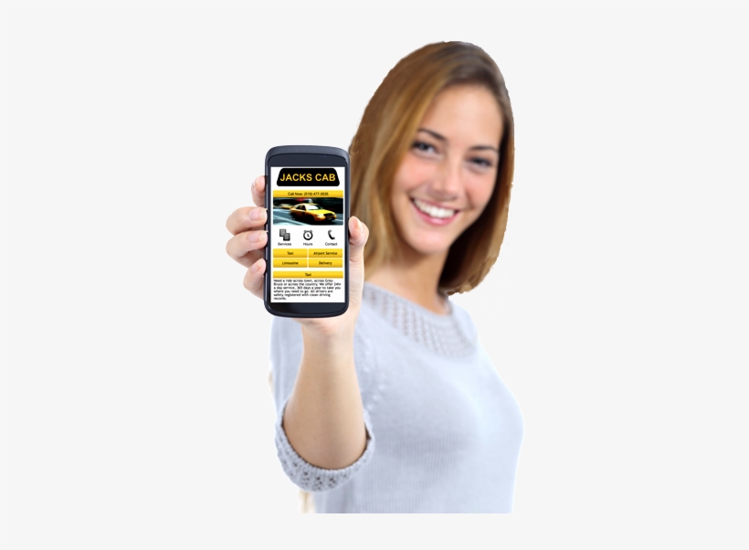 Girl Showing Phone - Girl With Phone Png, transparent png #3650237