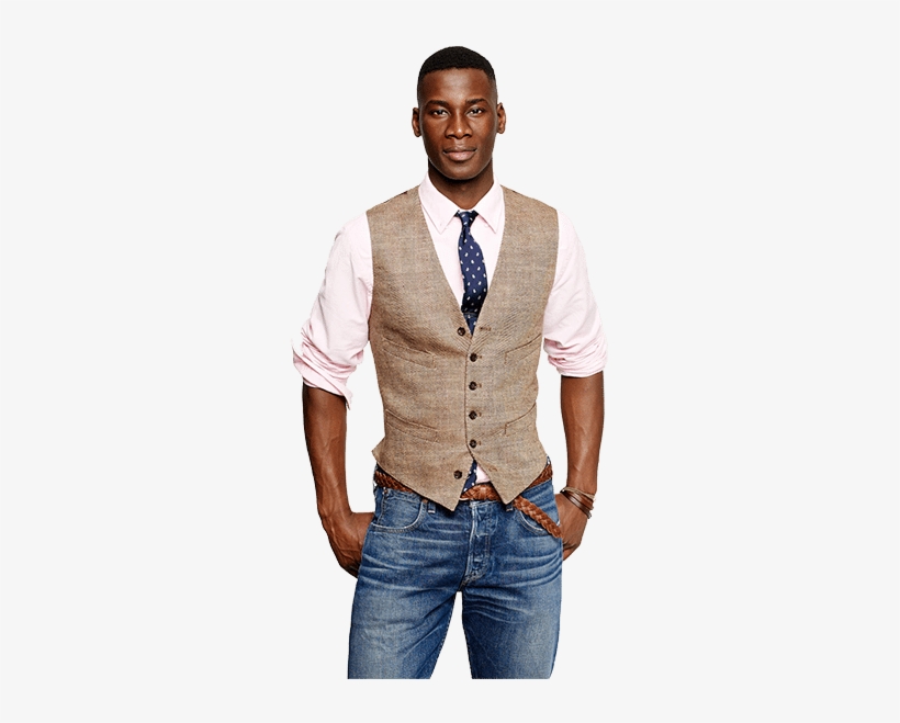 Mens Vest For Engagement Photos - Mens Jeans And Vest Outfits, transparent png #3650541