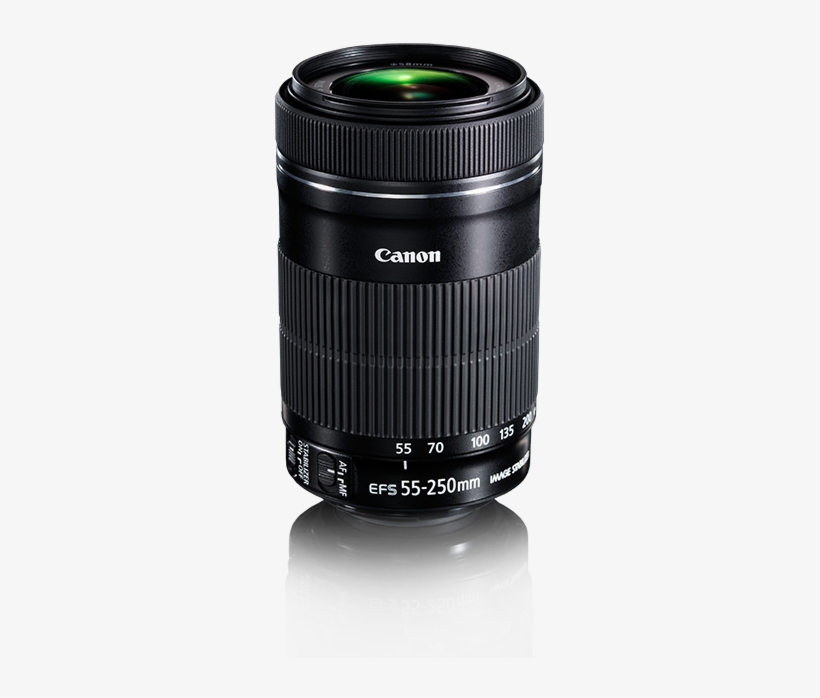 Canon Camera Lens Types & Details - Basedeals Canon 55-250mm Is Stm Lens + Deluxe Lens, transparent png #3651147