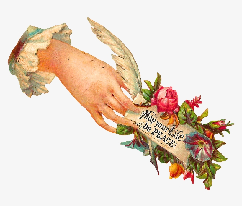 I Love Little Victorian Hand Whimsies They're So Pretty - Victorian Hand Holding Flowers, transparent png #3651511