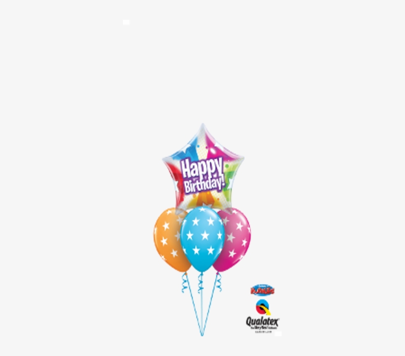 Be The Birthday Star Bouquet - Qualatex 22 Inch Single Bubble Balloon - Birthday Stars, transparent png #3652792