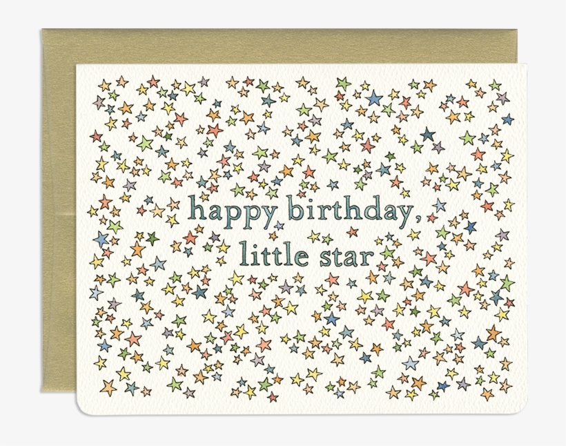 Star Strewn Birthday Greeting Card - Birthday Star Card, transparent png #3652823