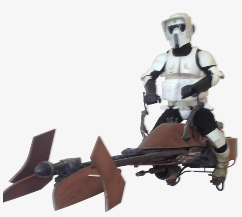 star wars the power of the force speeder bike with scout trooper