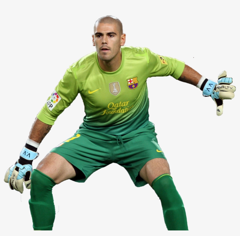 The Player Of Barcelona Victor Valdes On White Background, transparent png #3656616