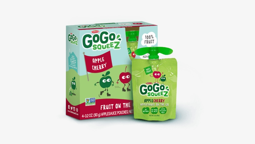 Apple Cherry Applesauce On The Go - Gogo Squeez Apple Cherry On The Go Applesauce, transparent png #3658043