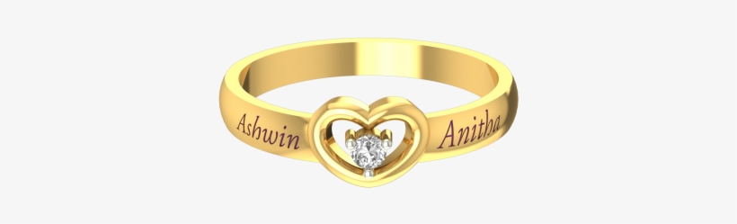 Customized Lovely Heart Gold Name Ring - Gold Rings For Wife, transparent png #3658238