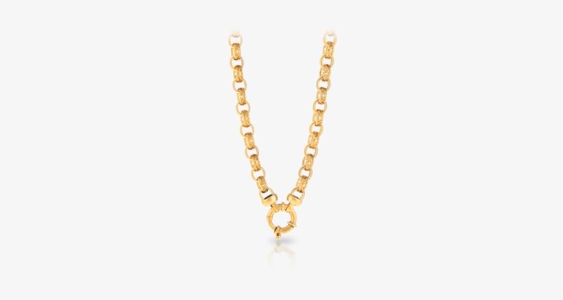 Filigree Oval Belcher Euro Necklace Made In 9ct Yellow - Necklace, transparent png #3659717
