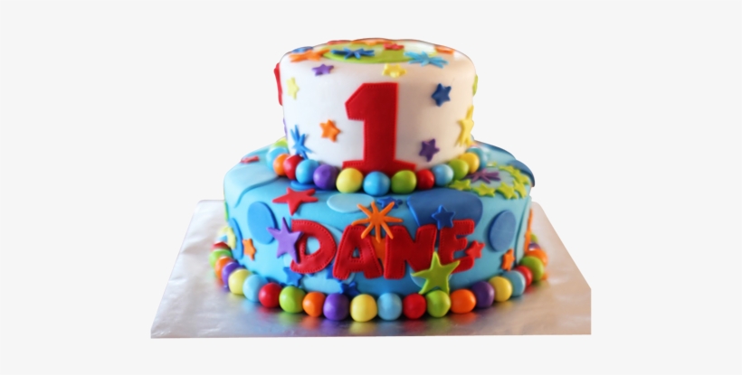 Colorful Cake For The First Birthday - Birthday Cake Designs For Baby's 1st, transparent png #3659767