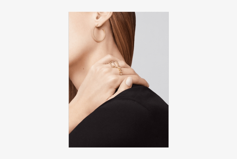 Perlée Pearls Of Gold Hoop Earrings, Small Model - Van Cleef And Arpels Hoop Dia Earrings, transparent png #3659852