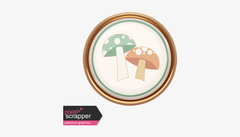 Fall Flurry Porcelain Mushroom Button - Digital Scrapbooking, transparent png #3660207