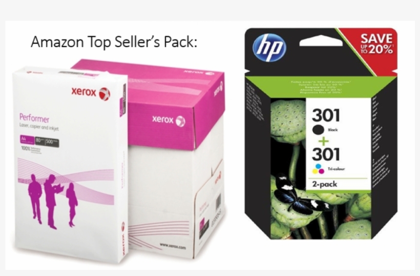 Amazon Top Seller Pack - Hp 62 2-pack Blacktri-color Original Ink Cartridges, transparent png #3660677