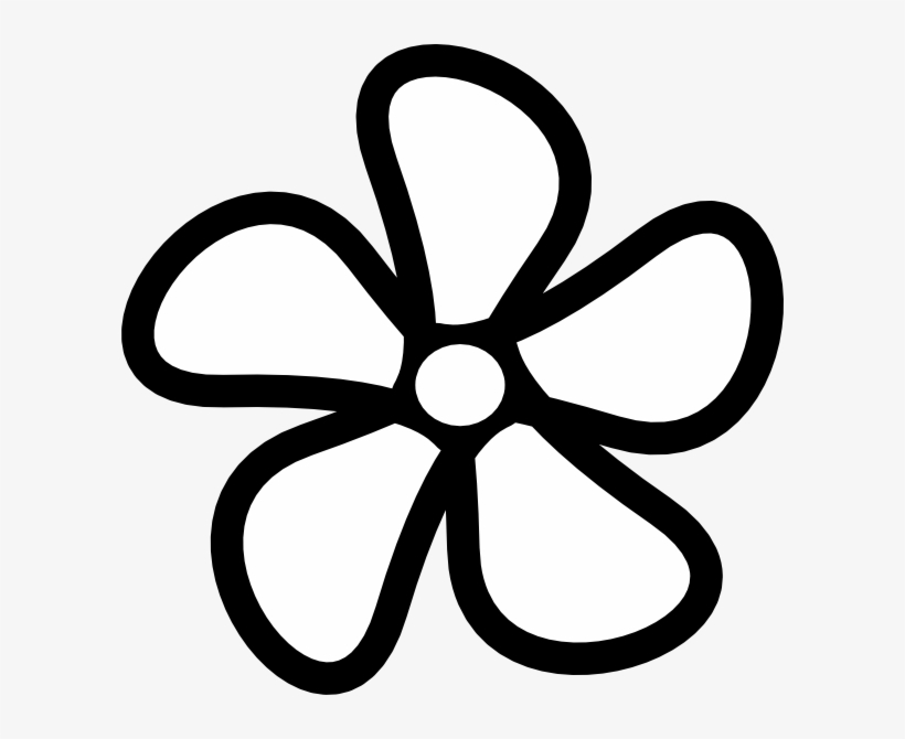 Flower Clip Art At Clker - Flower Clipart Black And White Outline, transparent png #3660819