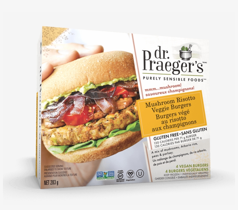 Dr Praeger's Mushroom Risotto Veggie Burgers, transparent png #3661338