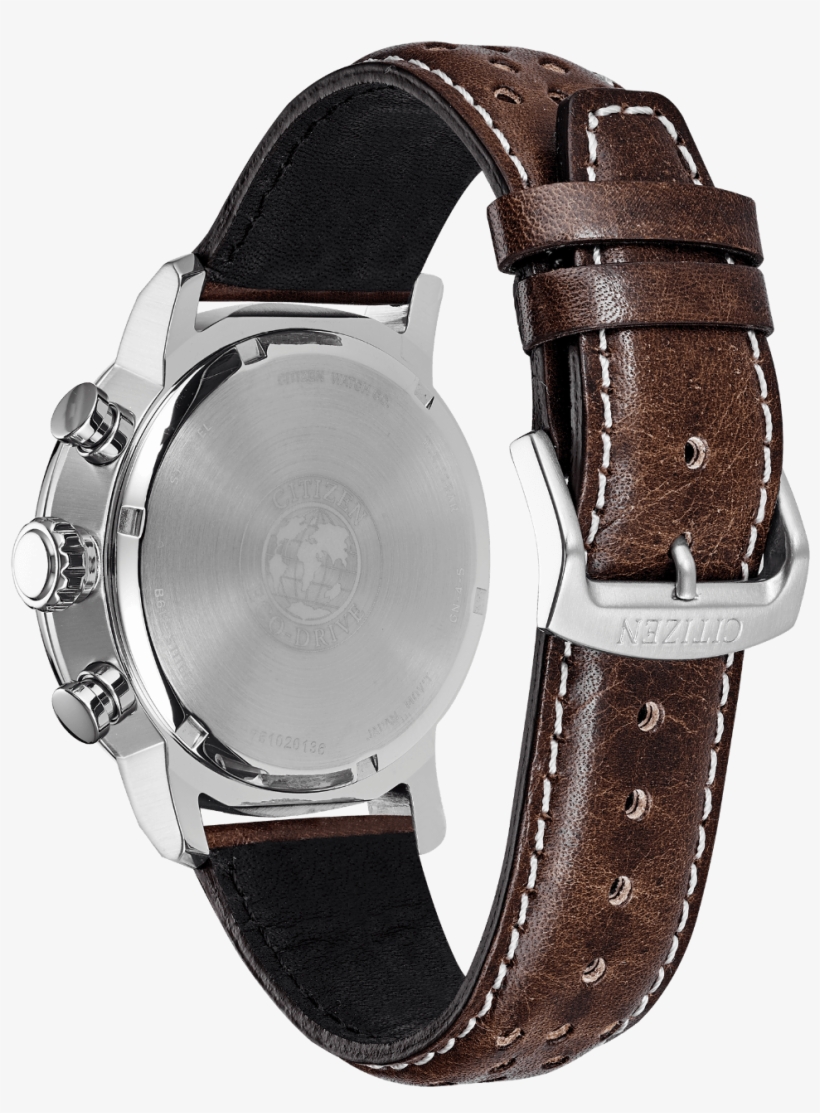 Gents Brycen Citizen Watch With Hickory Brown Leather - Citizen Eco-drive Men's Chronograph Black Leather Strap, transparent png #3661652