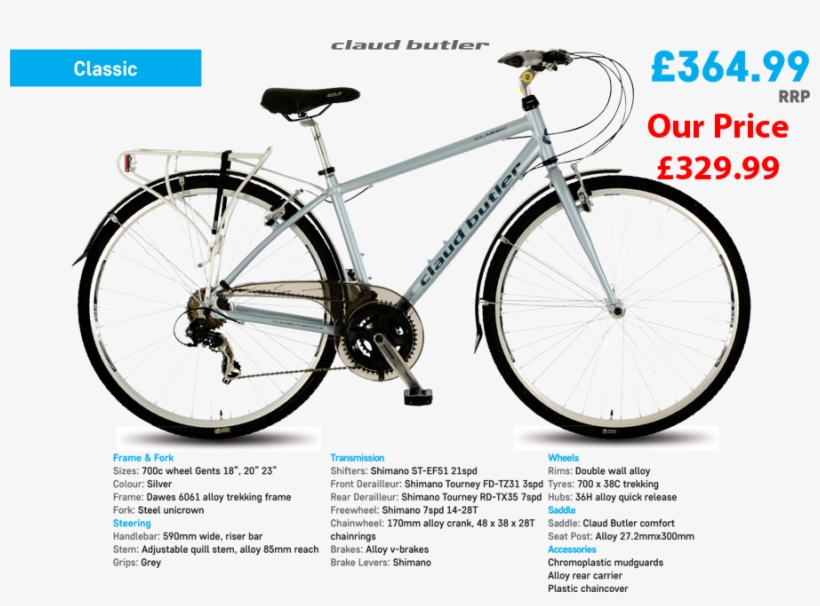 Classic-gents - Claud Butler Classic Bike, transparent png #3661656