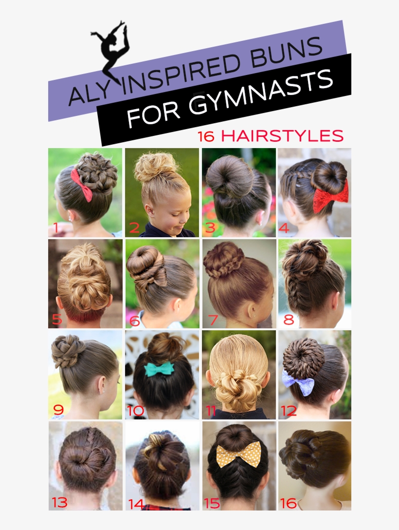Gymnastics Hairstyles For Competition Day The Bun Edition - Hairstyle For  Gymnastics Competition - Free Transparent PNG Download - PNGkey