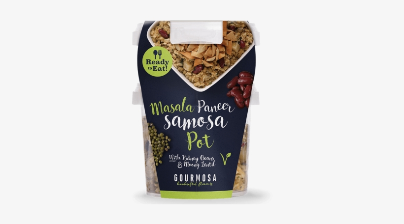 Ready To Eat Samosa Bowls - Gourmosa Masala Paneer Samosa Pie With Kidney Beans, transparent png #3663048